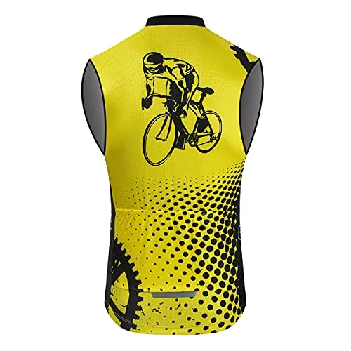 Aogda Cycling Vest For Men Bike Jerseys Team Biking Sleeveless Tops Clothing（Small）