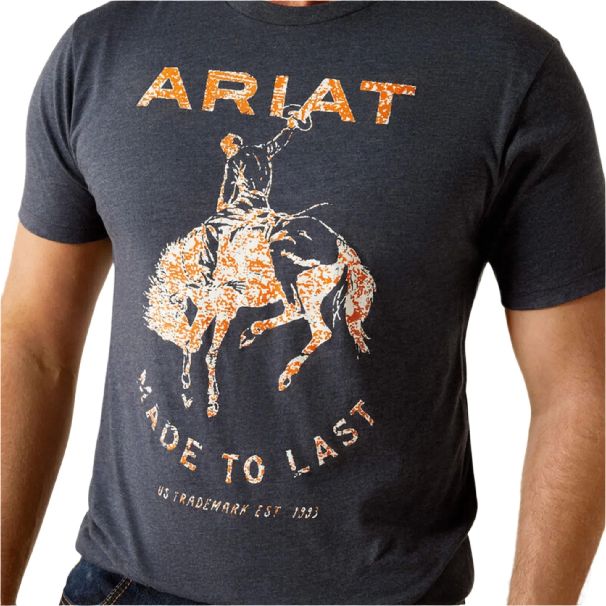 Ariat Men's Navy Made to Last Bronco Tee