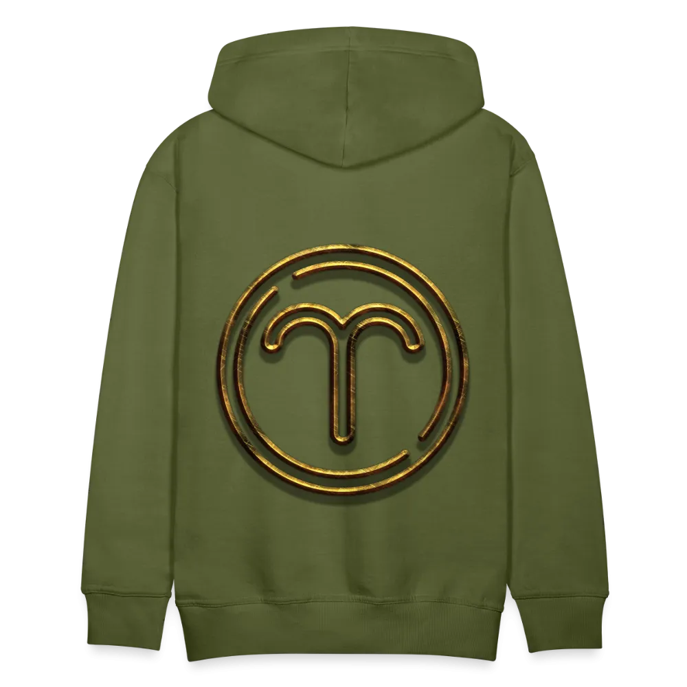 Aries 3D Gold Medallion Men’s Premium Hoodie