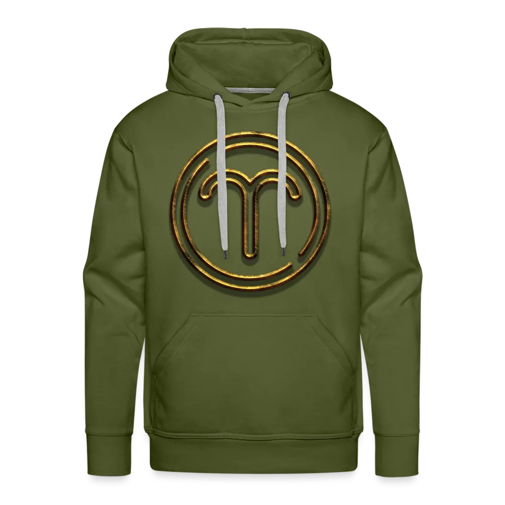 Aries 3D Gold Medallion Men’s Premium Hoodie