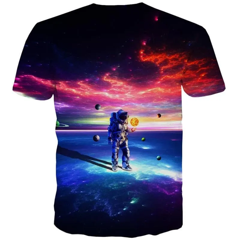 Astronaut T-shirt Men Galaxy T-shirts 3d Space Shirt Print Universe Funny T shirts