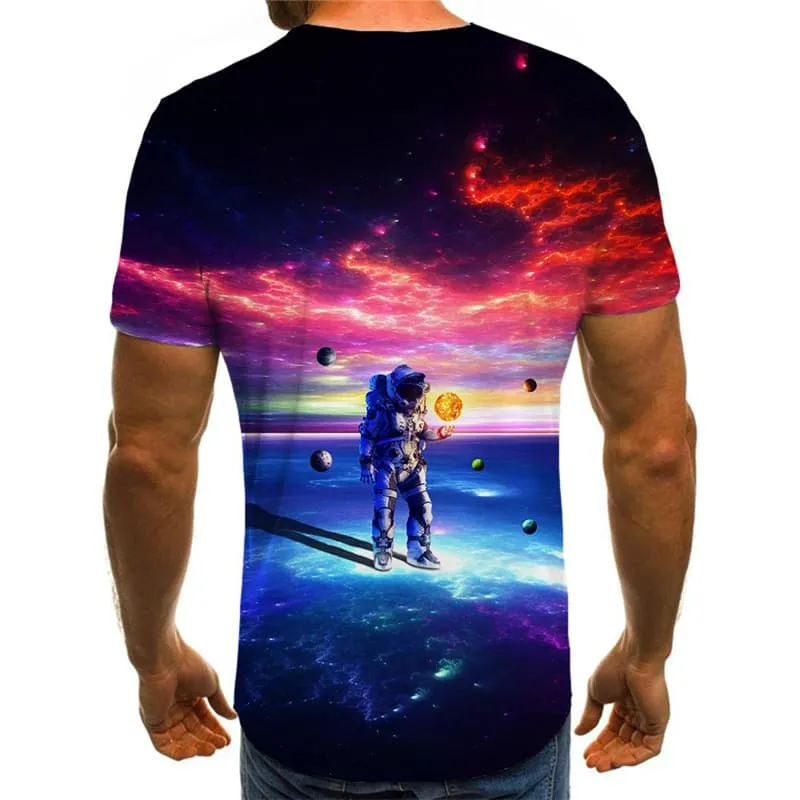 Astronaut T-shirt Men Galaxy T-shirts 3d Space Shirt Print Universe Funny T shirts