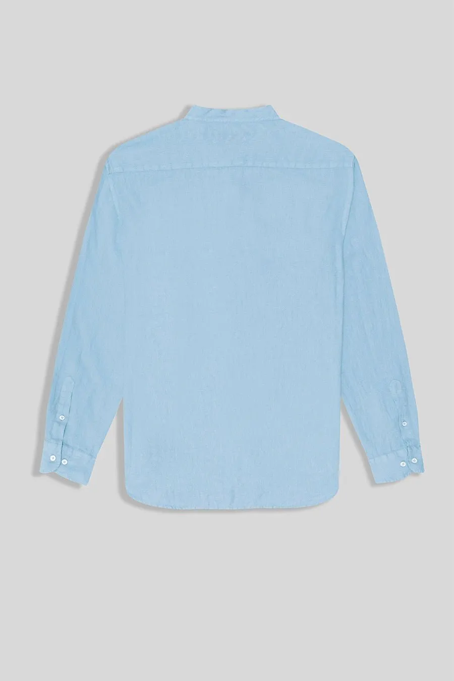 basic linen shirt mao sky blue