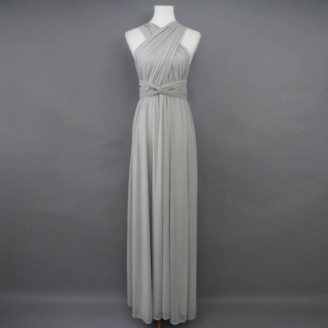 Calista Dove Gray Tulle Maxi