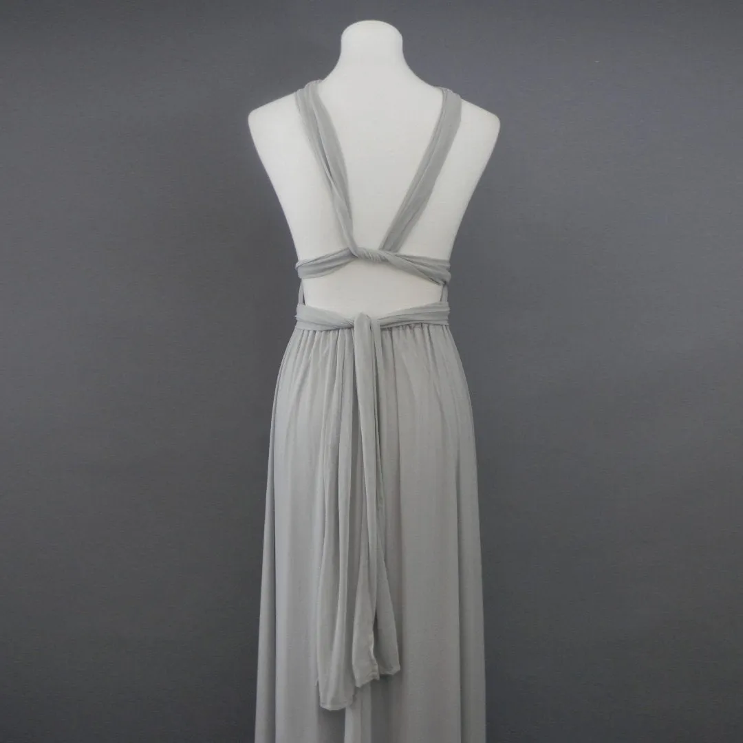 Calista Dove Gray Tulle Maxi