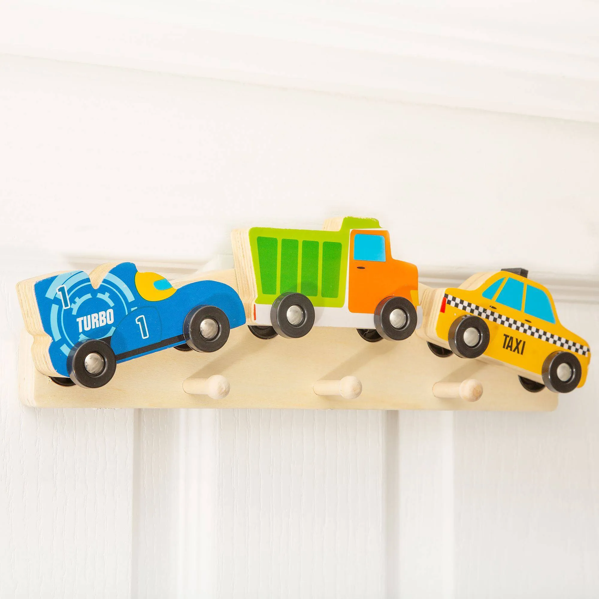 Cars & Vehicles Wooden Door Coat Rack - 32cm