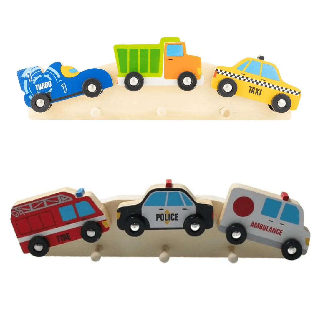 Cars & Vehicles Wooden Door Coat Rack - 32cm