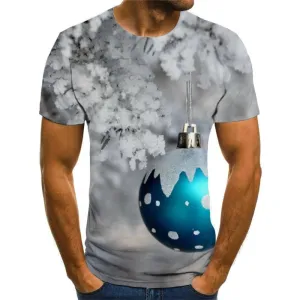 Christmas T shirts Men Snowflake T-shirts Graphic New Year Shirt Print Party Tshirt Printed