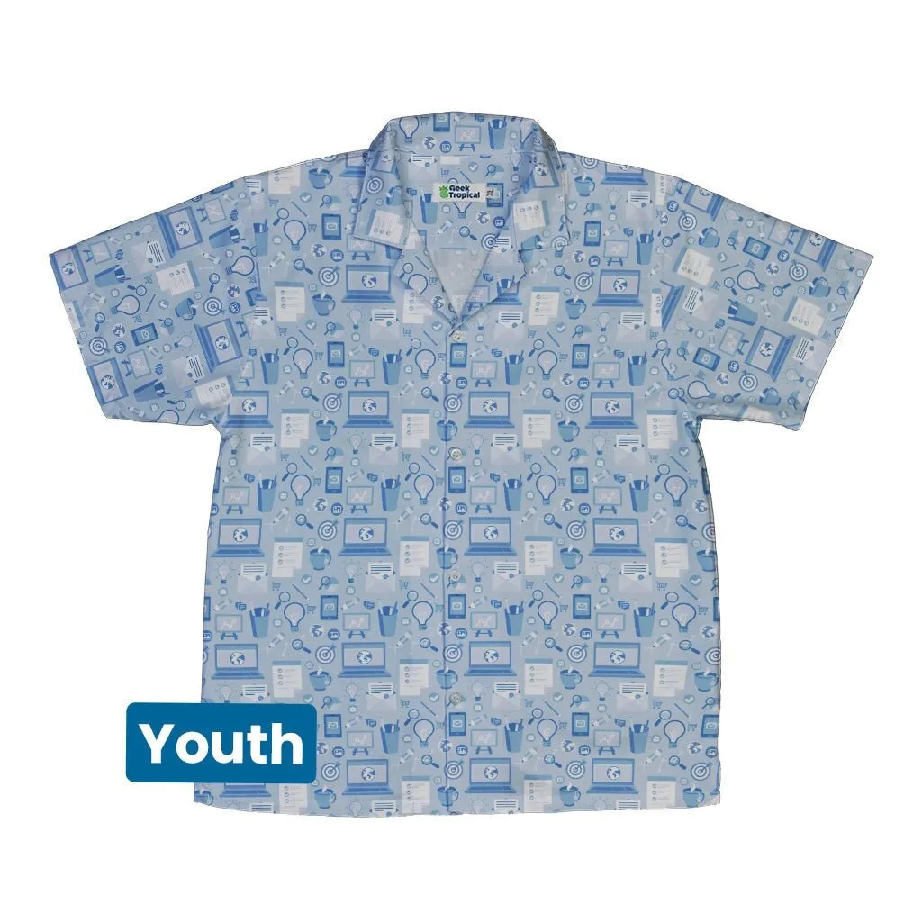 Computer Programmer Life Silver Blue Youth Hawaiian Shirt