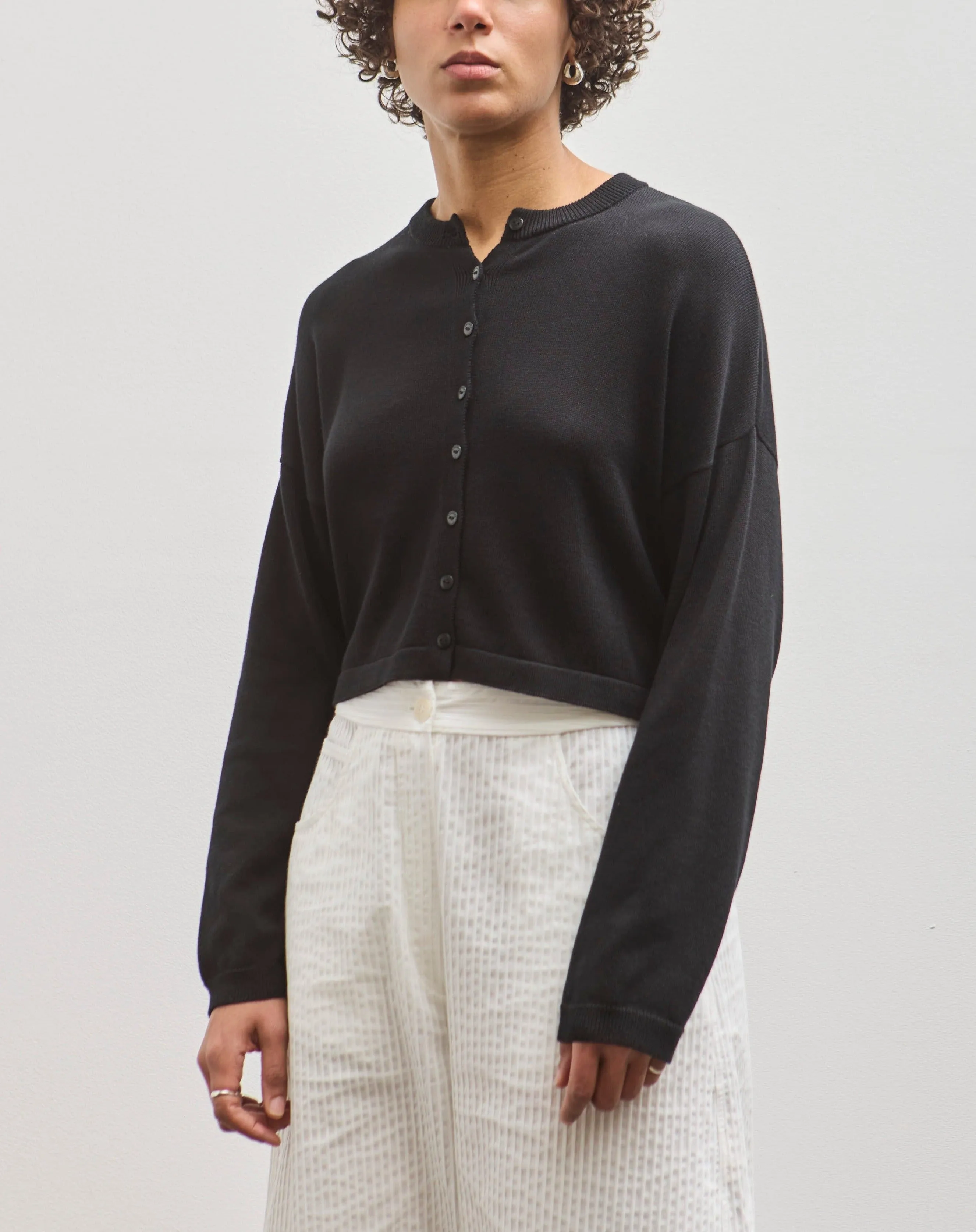 Cordera Cropped Cardigan, Black