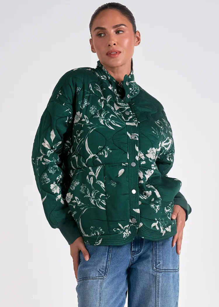 Elan Bella Quilted Bomber - Jade ***FINAL SALE***