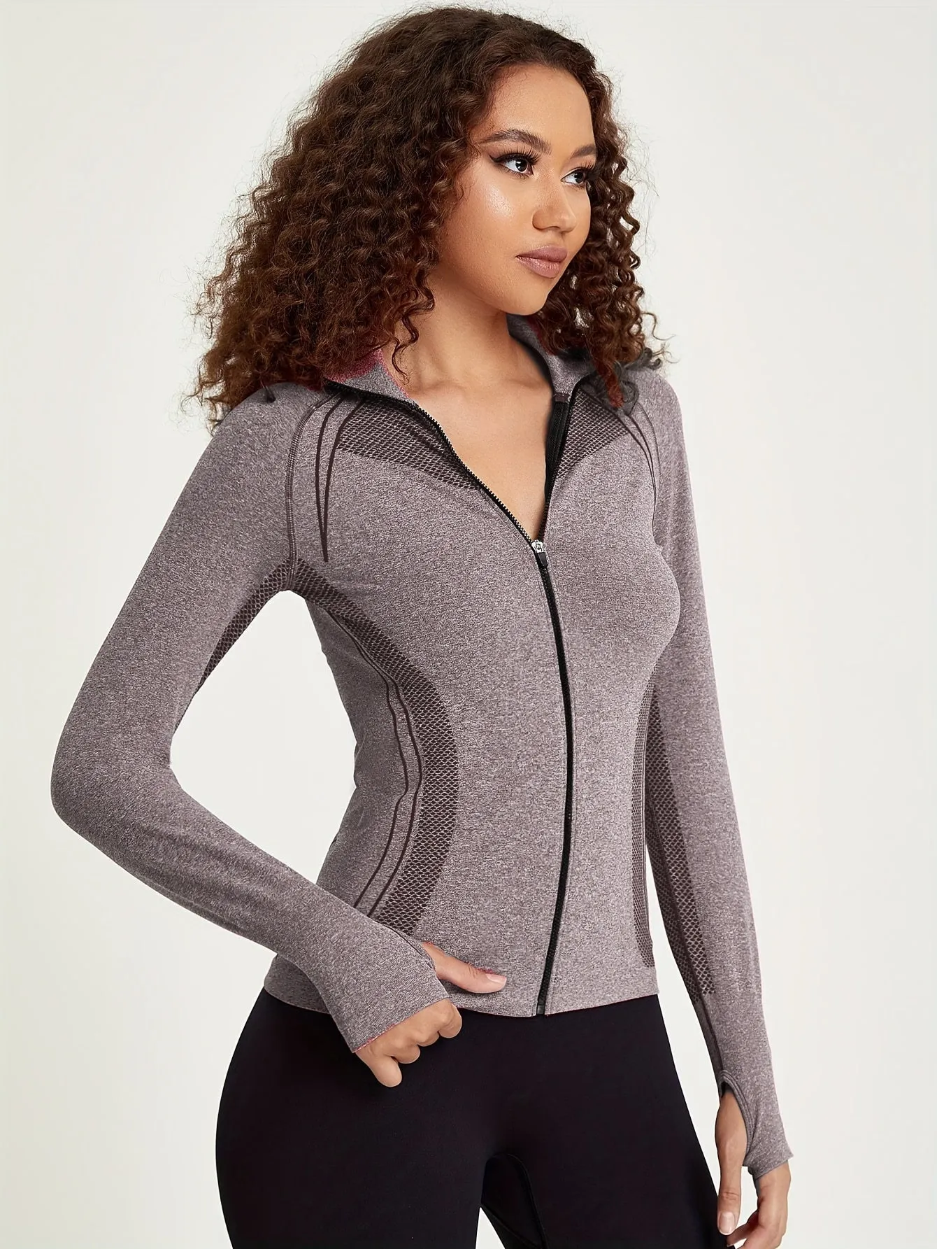 Fien | Sporty women's long sleeve track jacket with stripe decoration