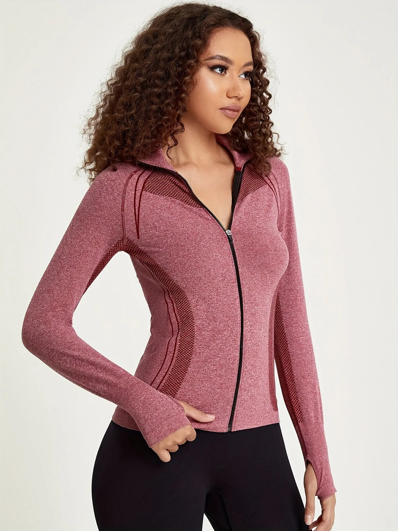 Fien | Sporty women's long sleeve track jacket with stripe decoration