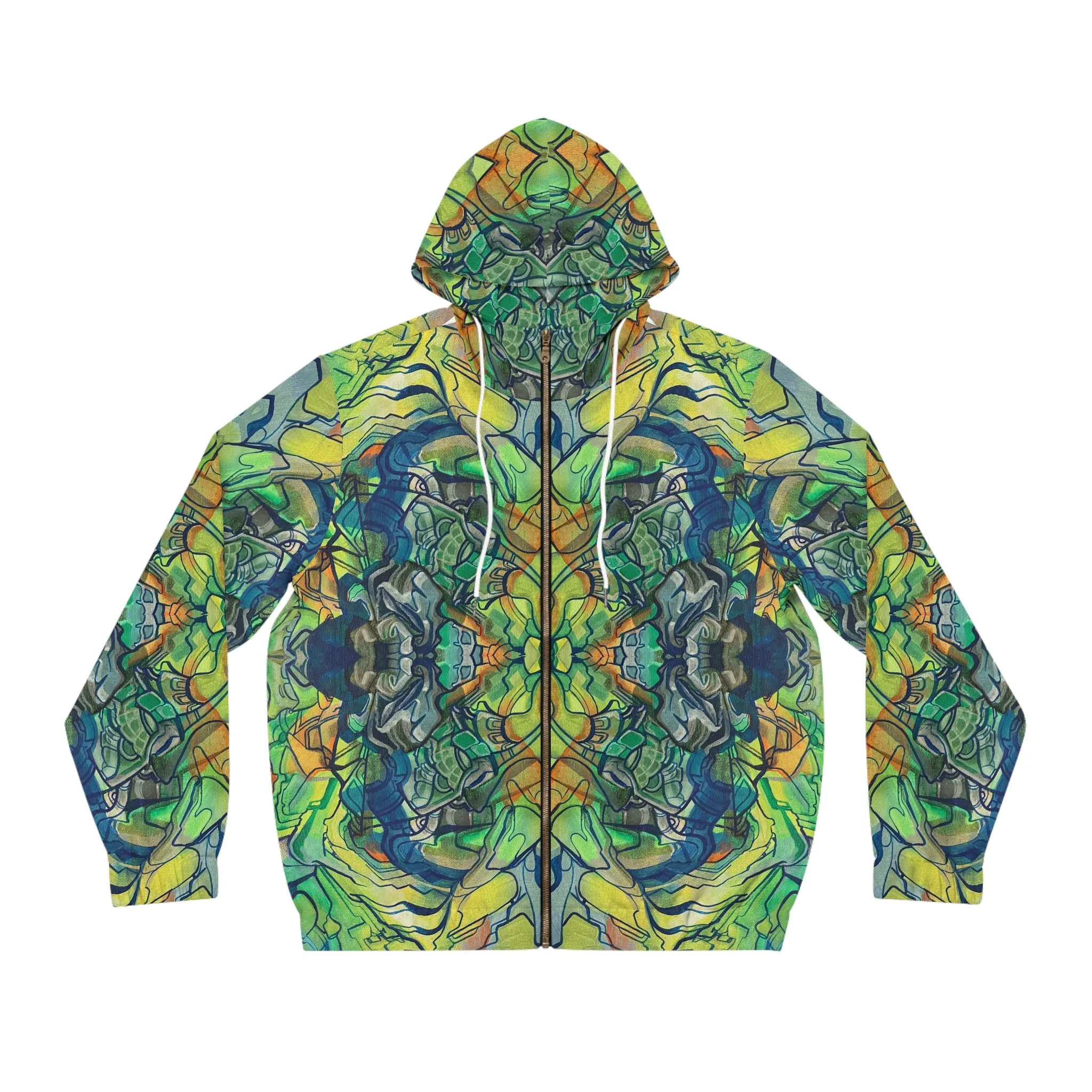 “Flourish” - All Over Graphic Zip-Up Hoodie by Artist David Hilborn