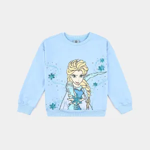 Girls Cotton Terry Sweatshirt Character-LT.Blue