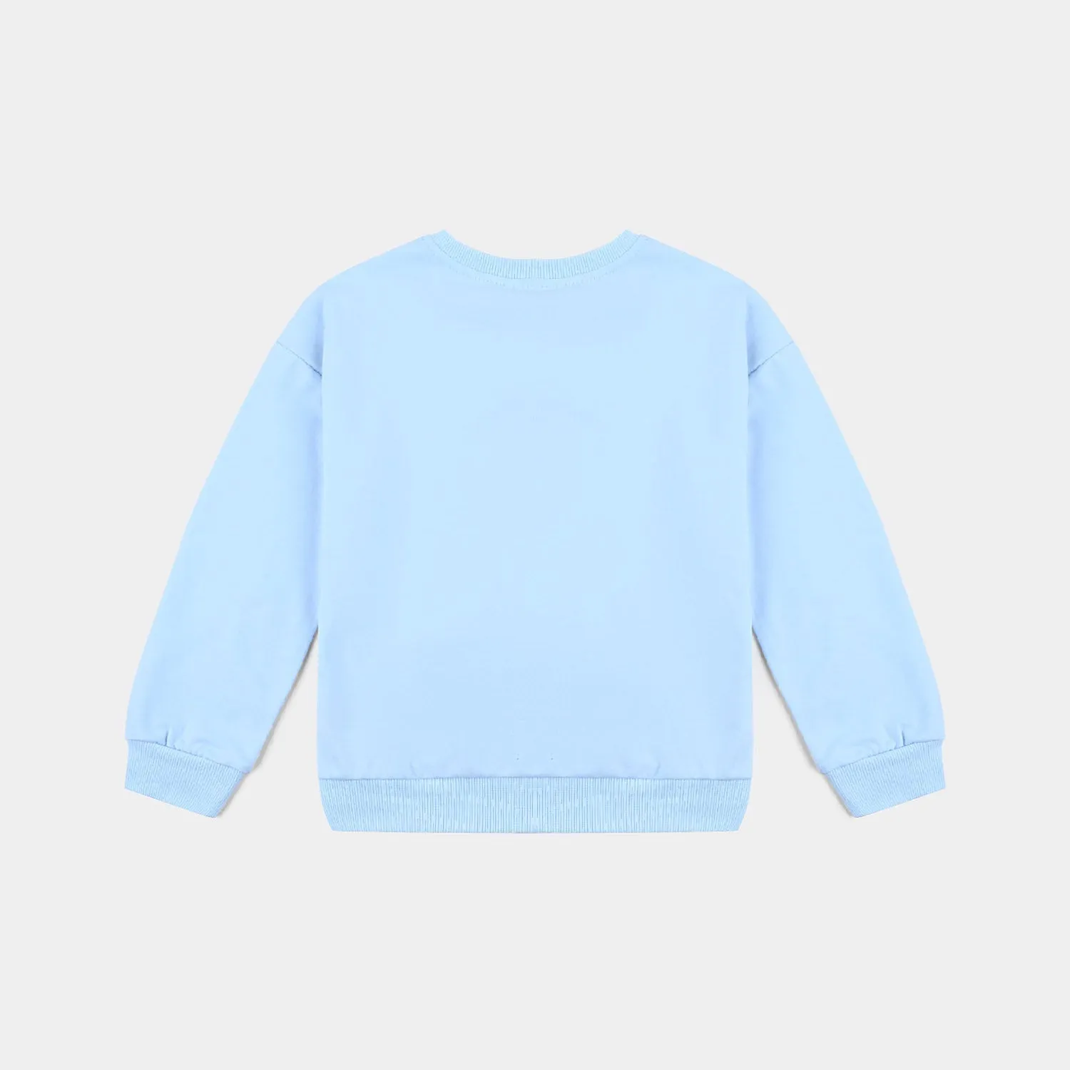 Girls Cotton Terry Sweatshirt Character-LT.Blue