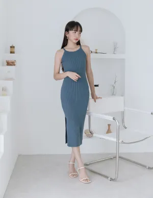 Glenda Dress in Steel Blue