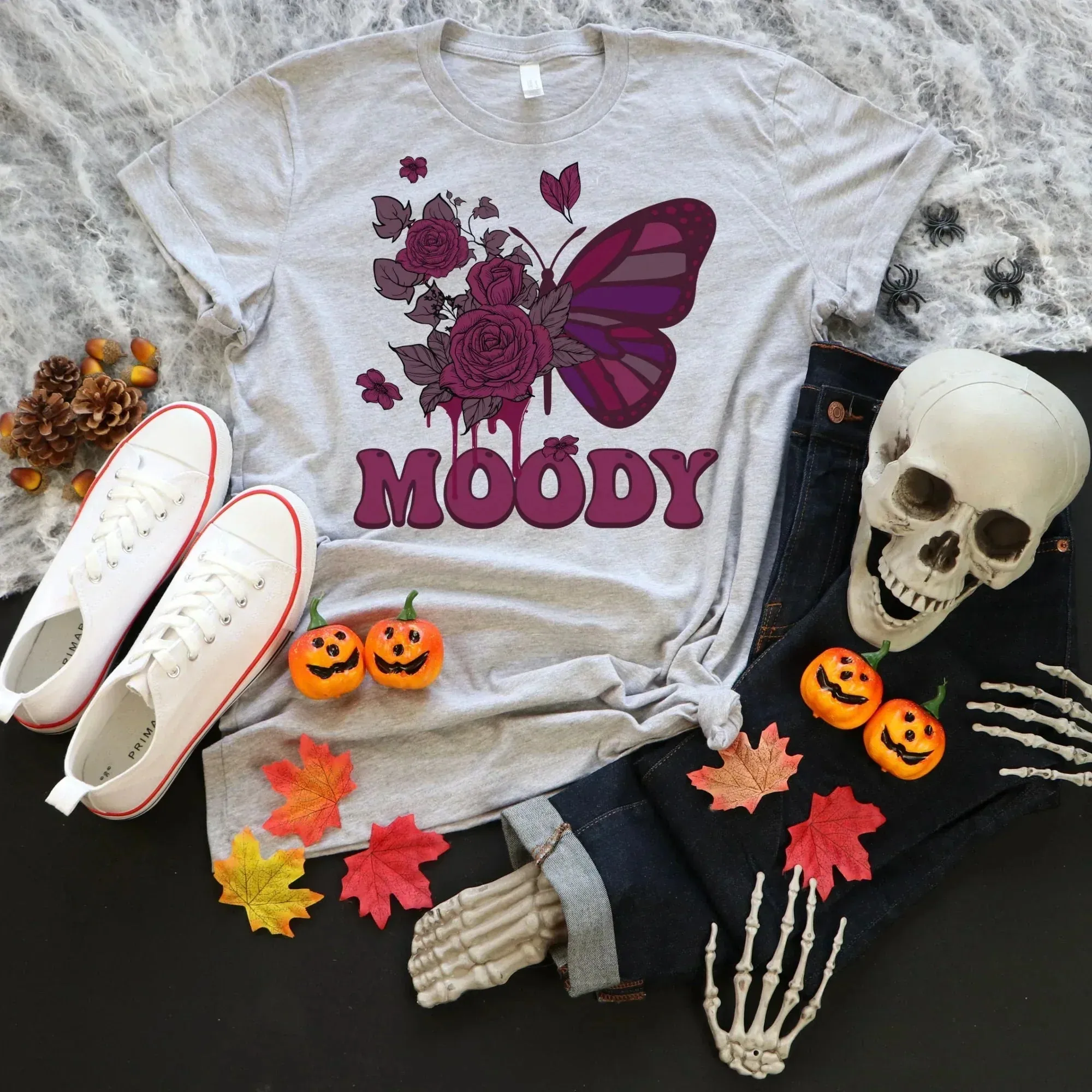 Gothic Shirt, Goth Clothing, Moody Tshirt, Spooky Halloween Sweatshirt, Witchy Vibes, Butterfly Shirt, Moon Shirt, Magical Witch Shirt, EMO