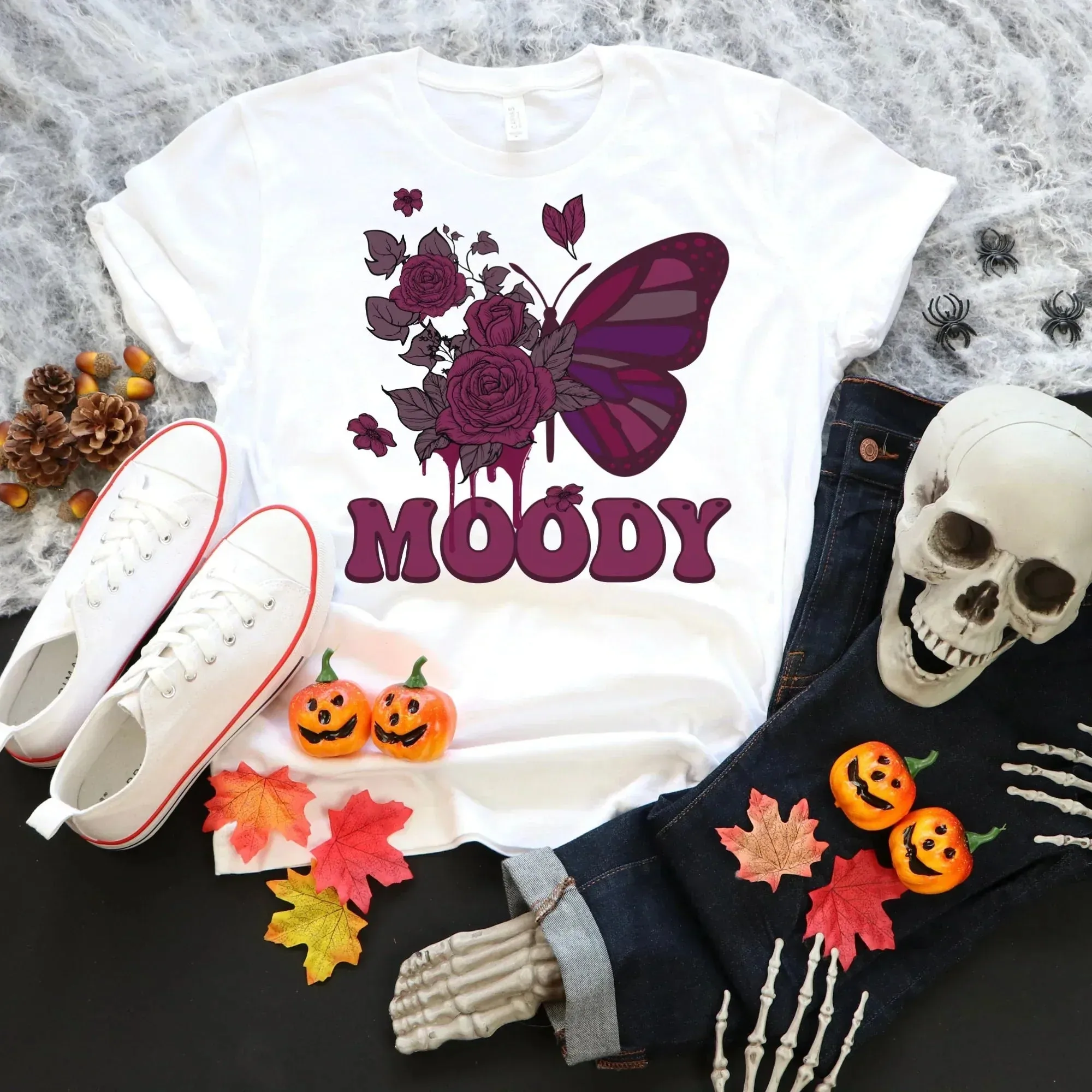 Gothic Shirt, Goth Clothing, Moody Tshirt, Spooky Halloween Sweatshirt, Witchy Vibes, Butterfly Shirt, Moon Shirt, Magical Witch Shirt, EMO