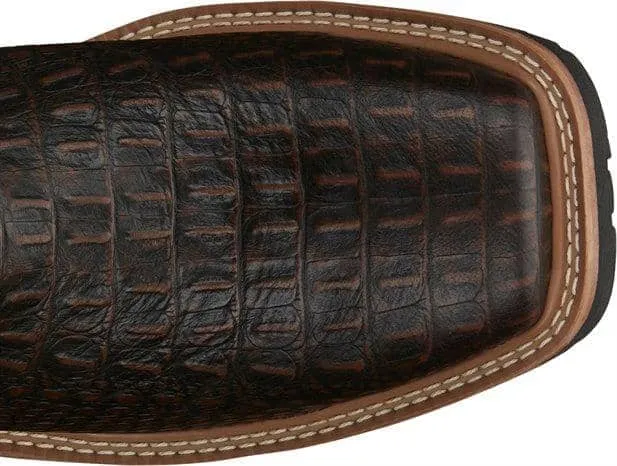 JUSTIN BOOTS - Derrickman Safety Toe, Brown Croc Print