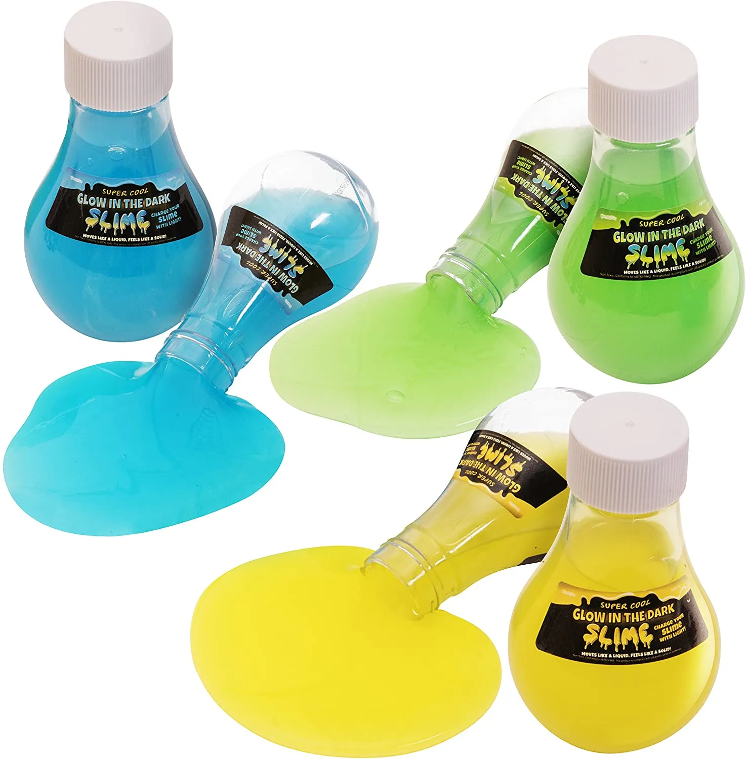 Kangaroo's Super Cool Glow in The Dark Slime - Birthday Party Favors Slime - Green, Blue, And Yellow! 1Pcs Random Pick