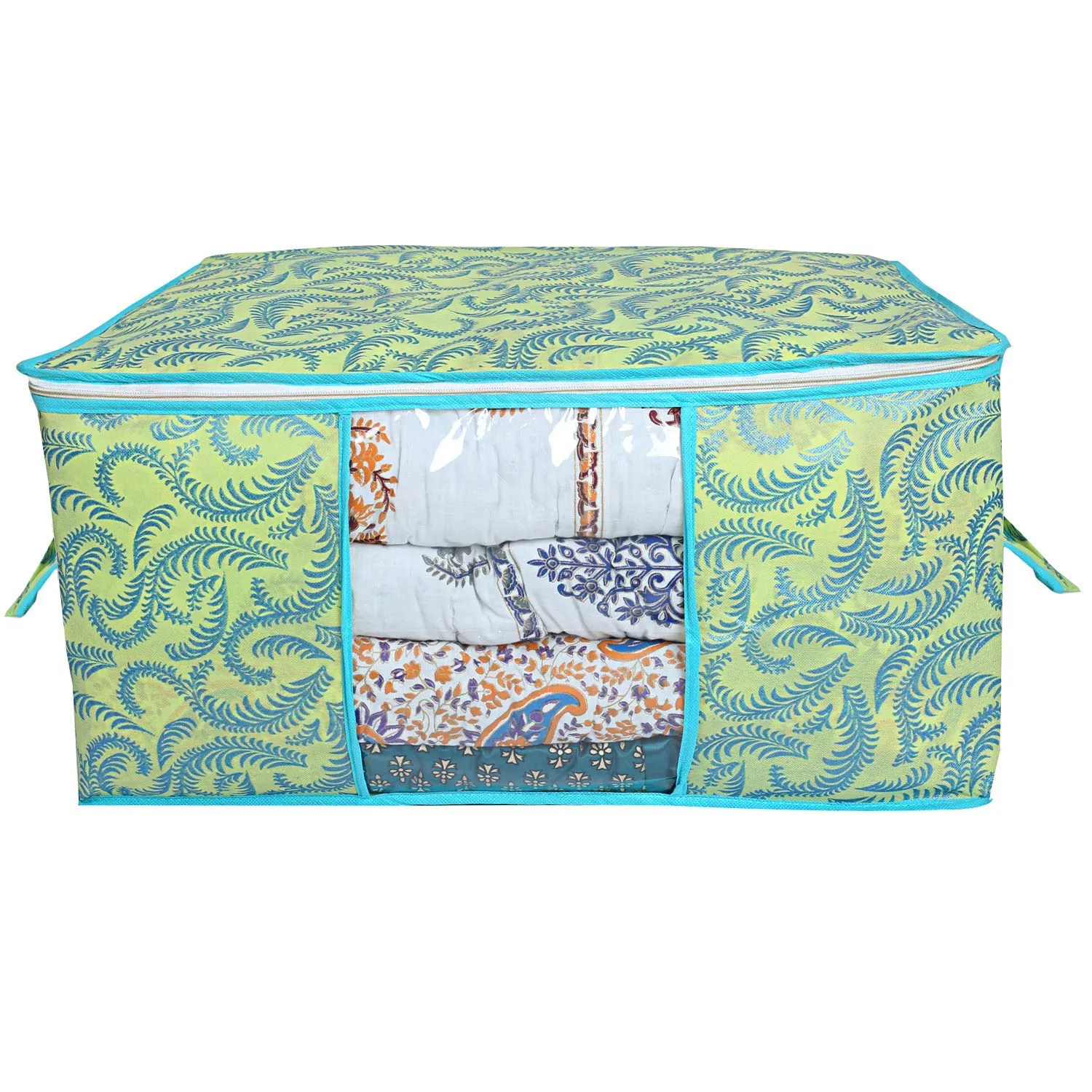 Kuber Industries 2 Piece Non Woven Exclusive Underbed Storage Organiser, Green