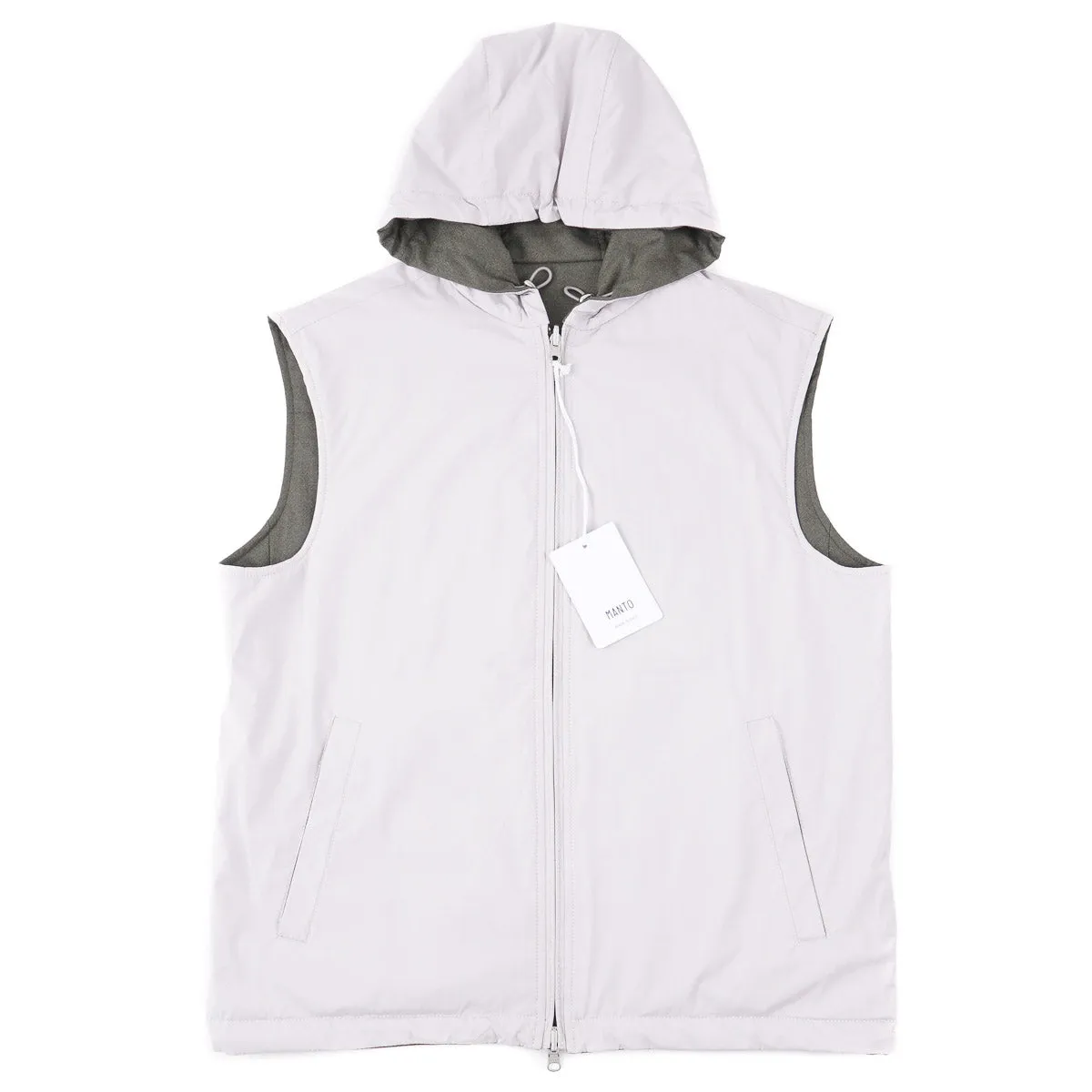 Lightweight Reversible Cashmere Vest with Hood