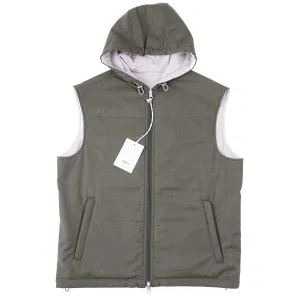 Lightweight Reversible Cashmere Vest with Hood