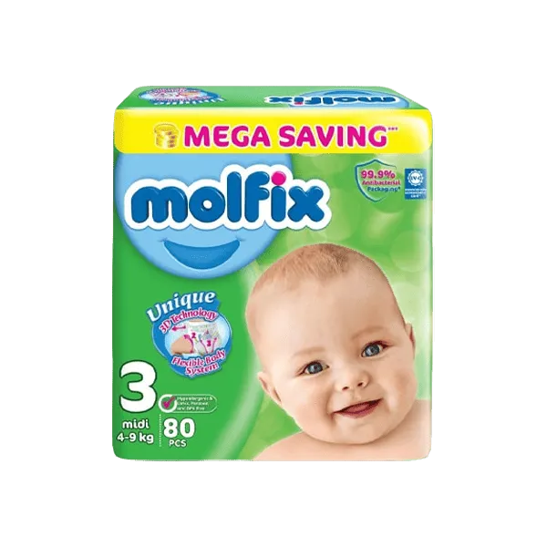 MOLFIX DIAPERS MEGA SAVING MIDI 3 - 80PCS