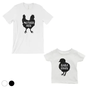 Mother Hen Baby Chick Matching T-Shirts Black For Mother's Day Gift