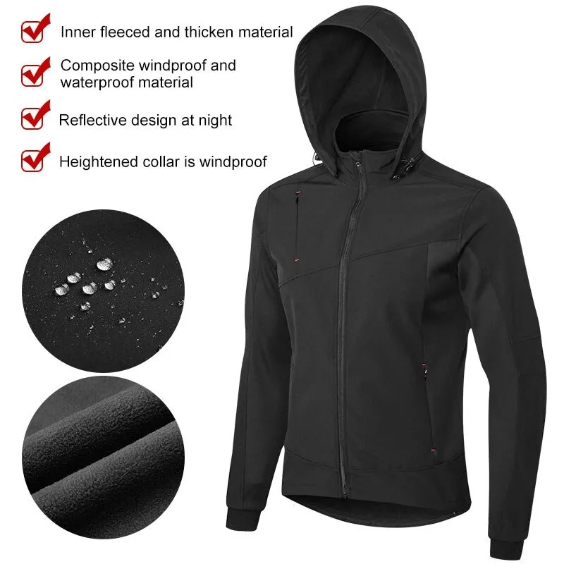 Motorcycle Fleeced Jacket With Hood / Windproof Clothing for Men