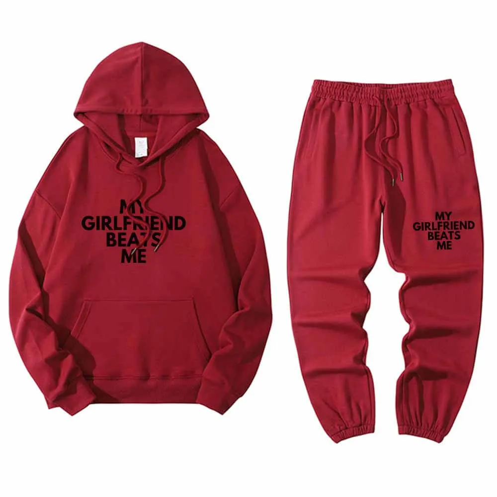 My Girlfriend Beats Me Hoodie Pants Set