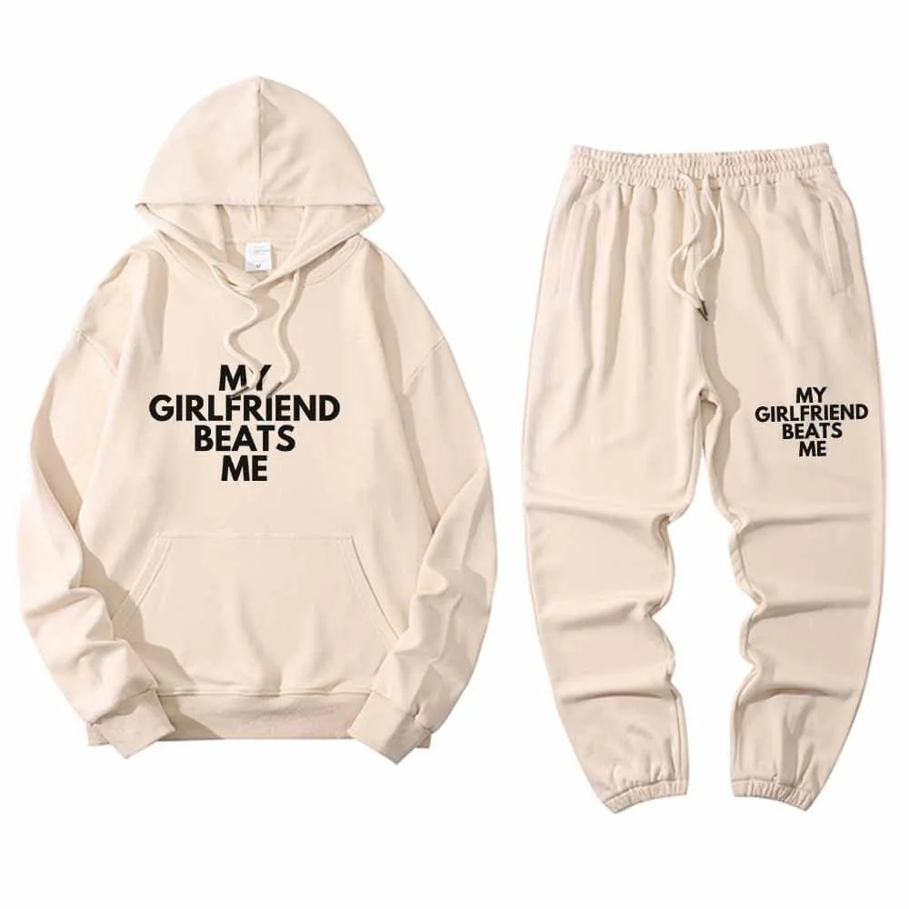 My Girlfriend Beats Me Hoodie Pants Set