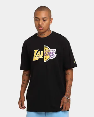 New Era Los Angeles Lakers Oversized Spilt T-Shirt Black