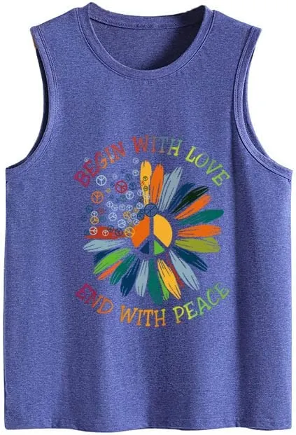 Peace Love Tank Women Being with Love Ending with Peace Shirt