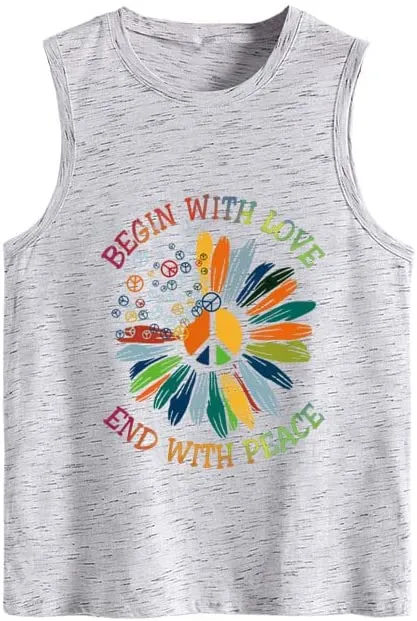 Peace Love Tank Women Being with Love Ending with Peace Shirt