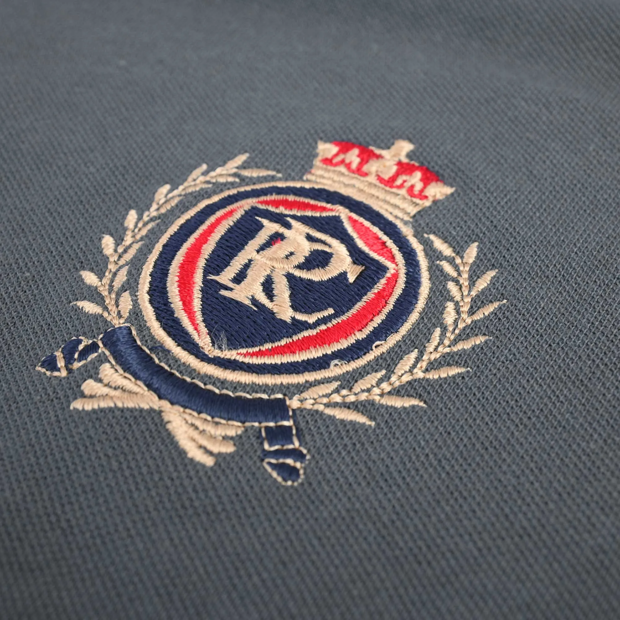 Polo Republica Men's Crest & Polo Embroidered Raglan Sleeve Pique Tee Shirt