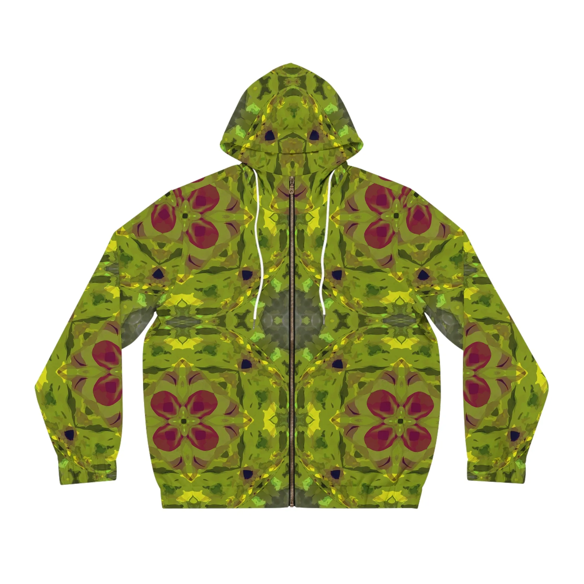 "Matte Leaf” - All Over Graphic Zip-Up Hoodie by Artist David Hilborn