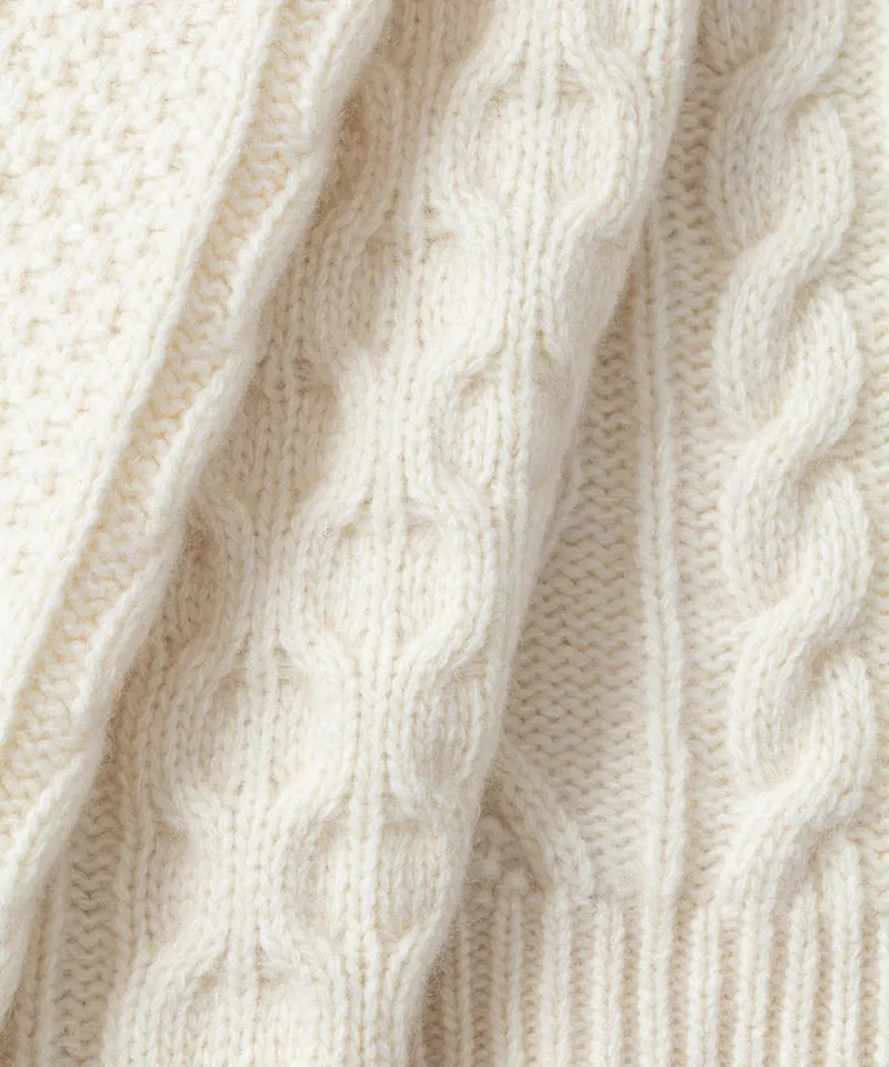 RON DORFF WOOL CASHMERE TELEMARK SWEATER W ZIP - Off White