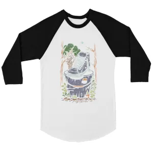 Shoe In Forest Mens Baseball Shirt