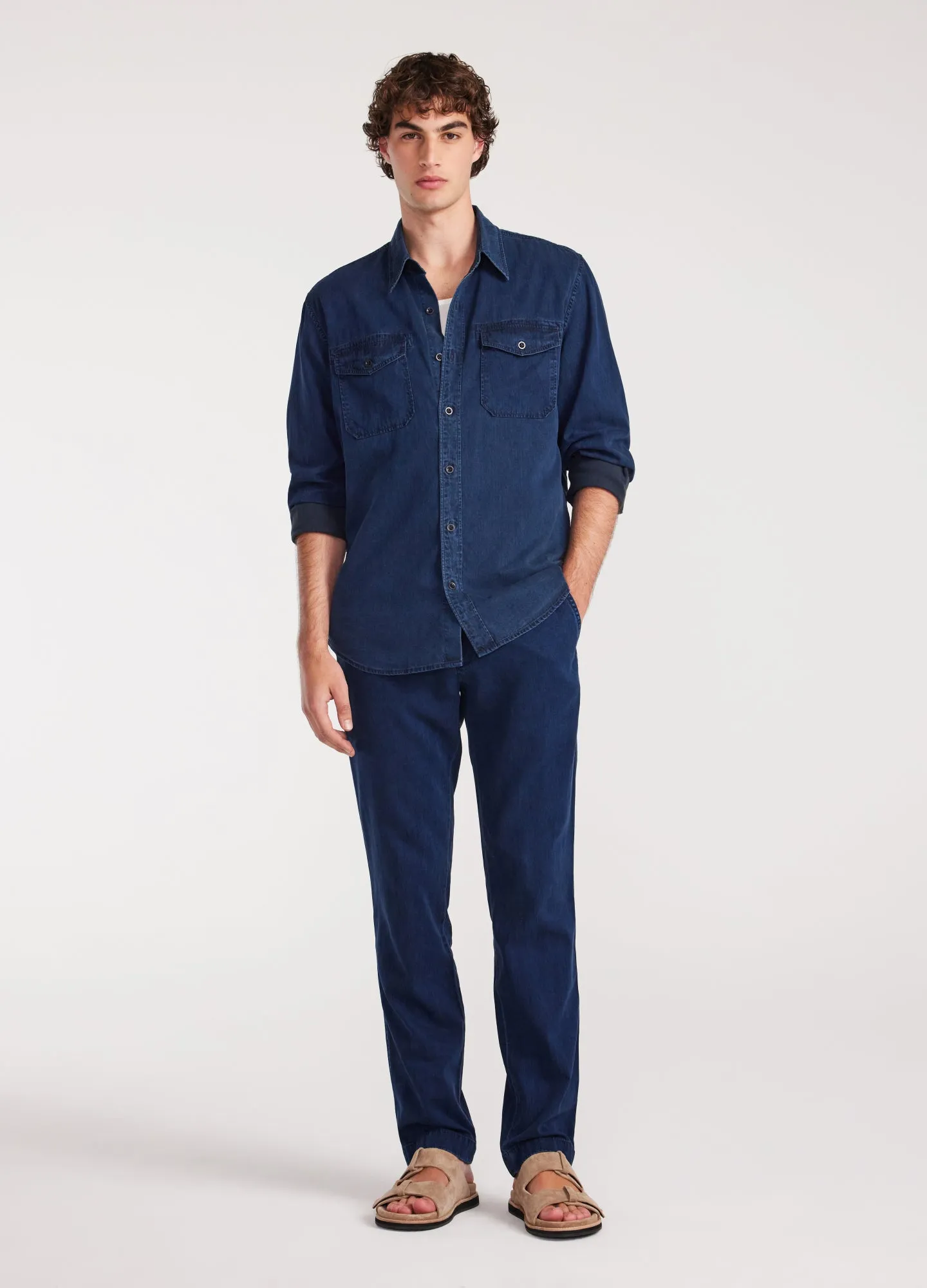 Soft Denim Utility Shirt Indigo