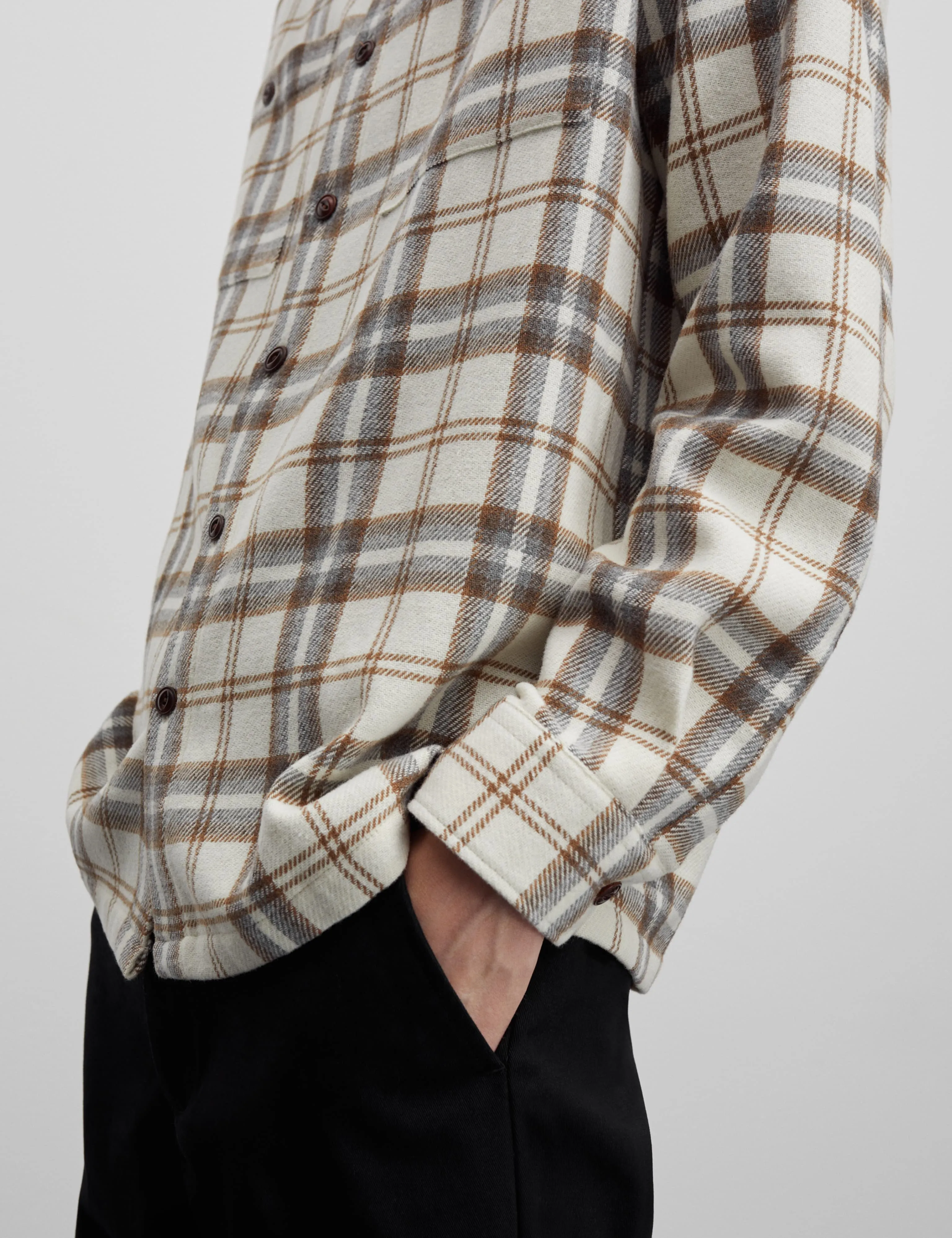 Soft Wool Roar Check Shirt, Almond Milk Check