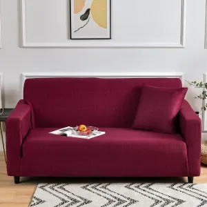 Story@Home Elastic Stretchable 1 | 2 | 3 | 4 Seater Wine Red Criss Cross Pattern Sofa Cover