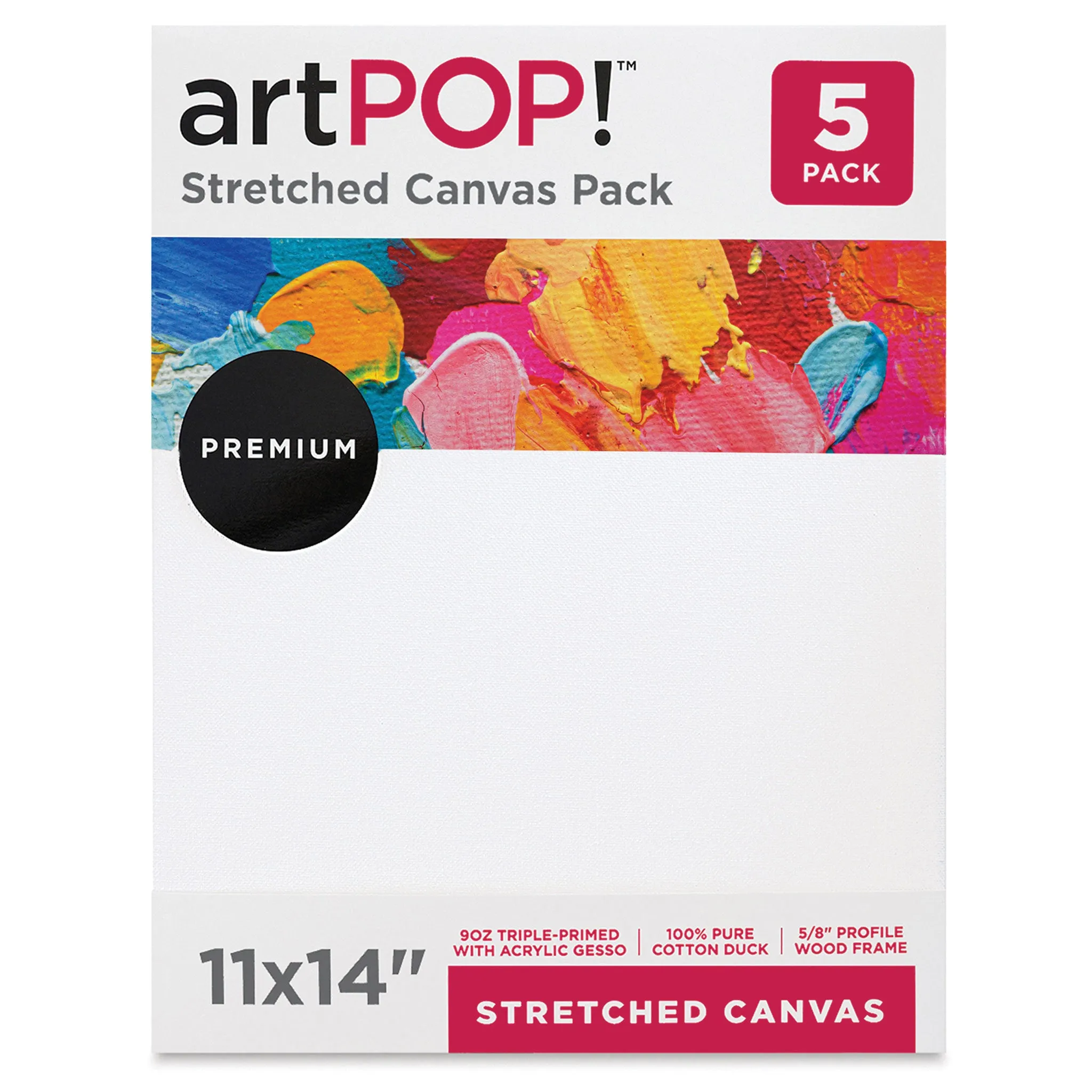 Stretched Canvas Pack - 11" x 14", Pkg of 5