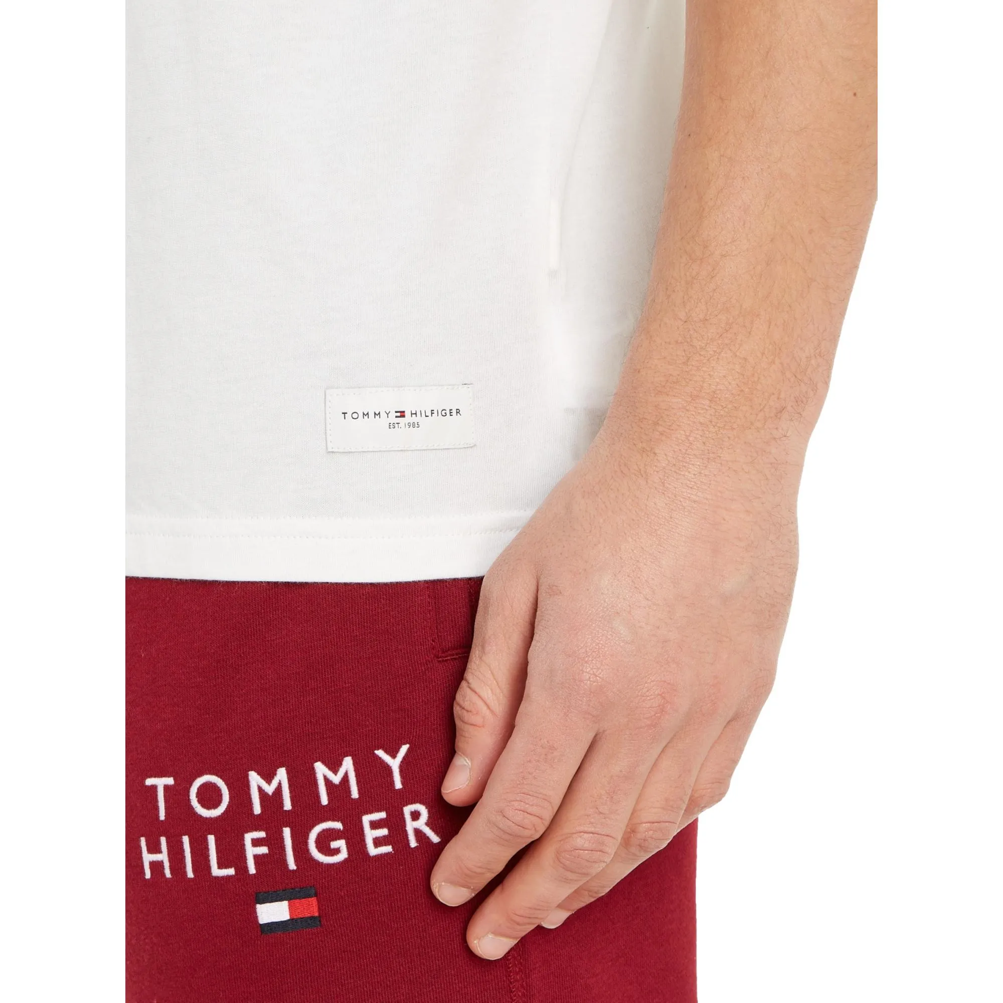 Tommy Hilfiger Men TH Established SS Tee Logo - Ecru