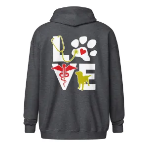 Veterinary - Love dog Unisex heavy blend zip hoodie