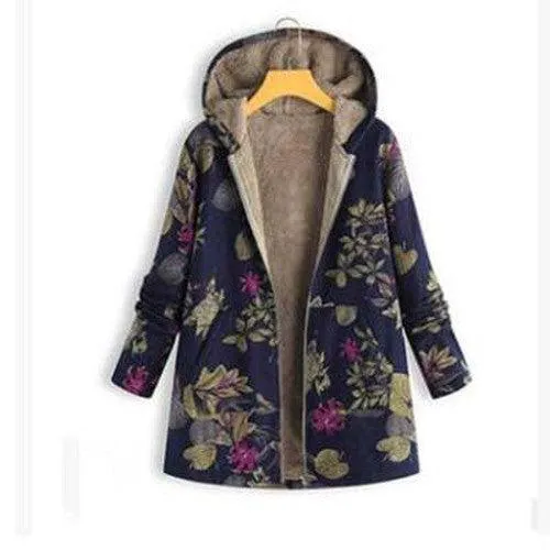 Wenkouban-Winter outfits Christmas Black Friday Chinoiserie Floral Hooded Long Coat