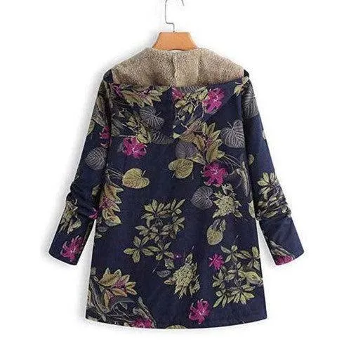 Wenkouban-Winter outfits Christmas Black Friday Chinoiserie Floral Hooded Long Coat