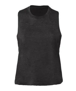 Womens racerback cropped tank | Dark Grey Heather