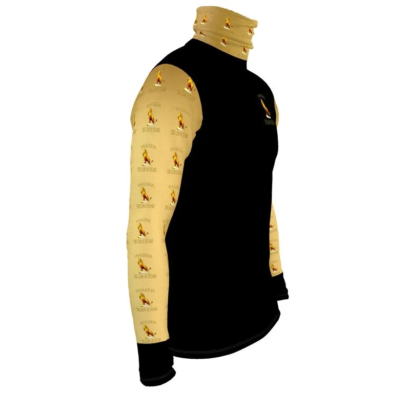 Yahusha-The Lion of Judah 01 Men's Designer Slim Fit Turtleneck Sweatshirt